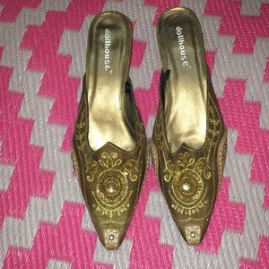 Dollhouse Embellished Kitten Heel Slipper